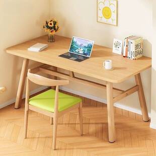 【加厚】餐桌快餐店长方形餐桌椅组合家用商用简约原木色吃饭桌子