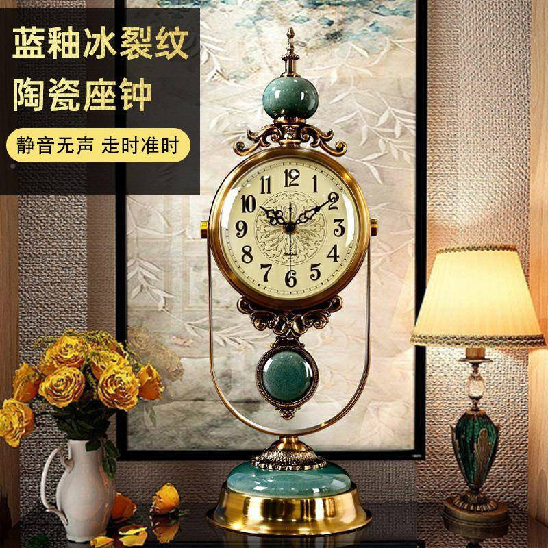 台式钟客厅钟表摆台钟约AL102351家件用简现代轻奢摆钟桌座面时钟