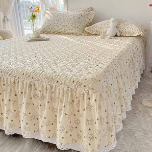 棉加厚夹棉床裙单件202新款 席梦思床垫保全防护罩5防尘床笠滑2023