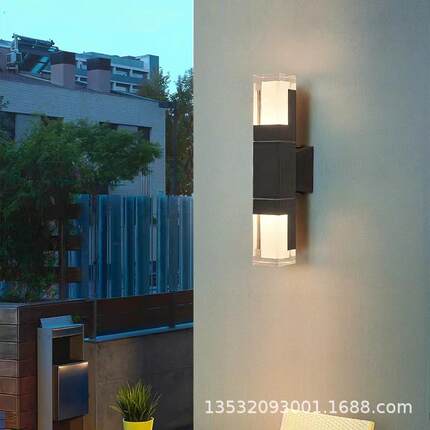 WJD-BD10led灯户外壁灯双头防水外墙楼梯款简约上庭院花园外墙下