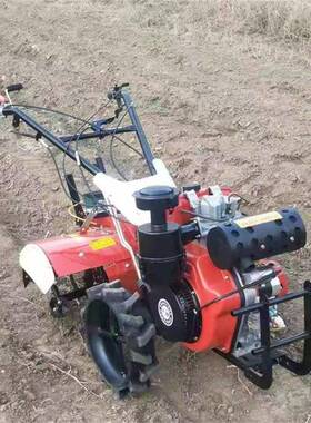 四驱小型田犁机开耕沟机手扶式农用IIG旋耕地机大棚起多垄功能微