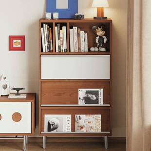 现代简约柜储物8808 柜复古拼色收纳体一靠墙柜柜置物架边书客厅