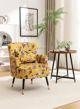 708A8L美式轻奢复古单人沙发休阳客卧室店铺时尚闲懒人小沙发厅台