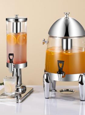 L6L9L不ZUR锈钢果汁鼎商西单头双头3用果餐汁桶透明饮料机自助冷