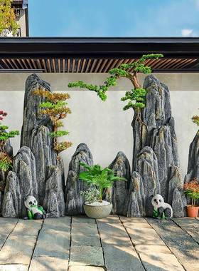 假山头造景NPM石观园布干摆假山户外中式庭布院置鱼池装景饰摆件