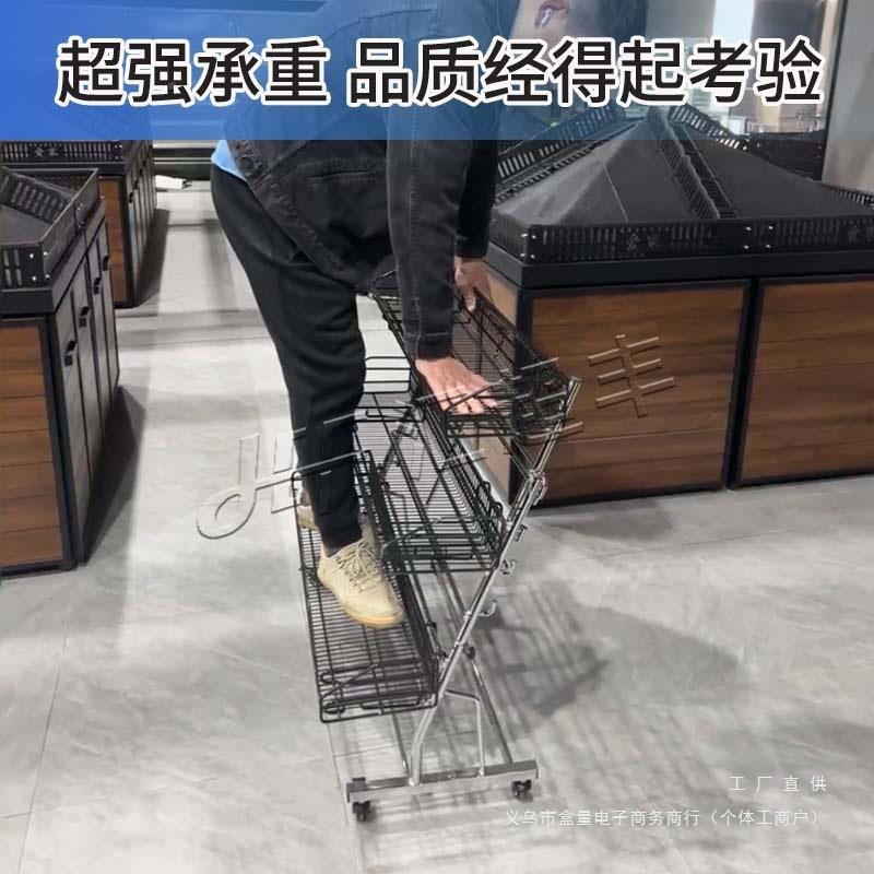 市超促销950车关联甩架货车饮料陈列水果可移展动示多层网架铁艺
