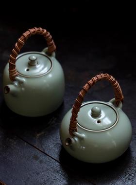 座汝窑暖茶炉烘茶炉陶茶瓷煮BYGH0021茶壶蜡烛底温茶加热围炉温茶