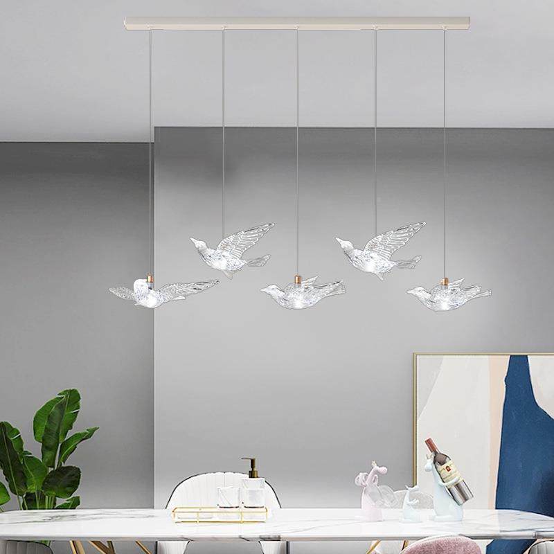 小鸟吊灯创意艺个家用餐灯厅性透明吧224台灯奶油风感燕子术造型,家装灯饰光源,智能吊灯,淘宝优惠券,粉丝福利购,淘宝优惠卷