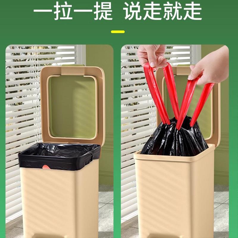 垃圾袋大0号抽绳4式特大卫户外60×7×80加环厚0L黑色商用BF5M708