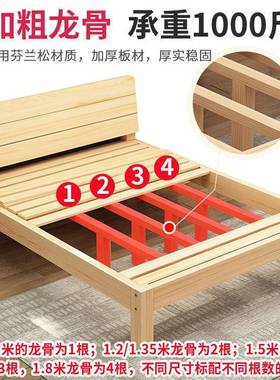 加加厚木床简双人床实经济型单人床家用主卧ACH出约租屋直发一件