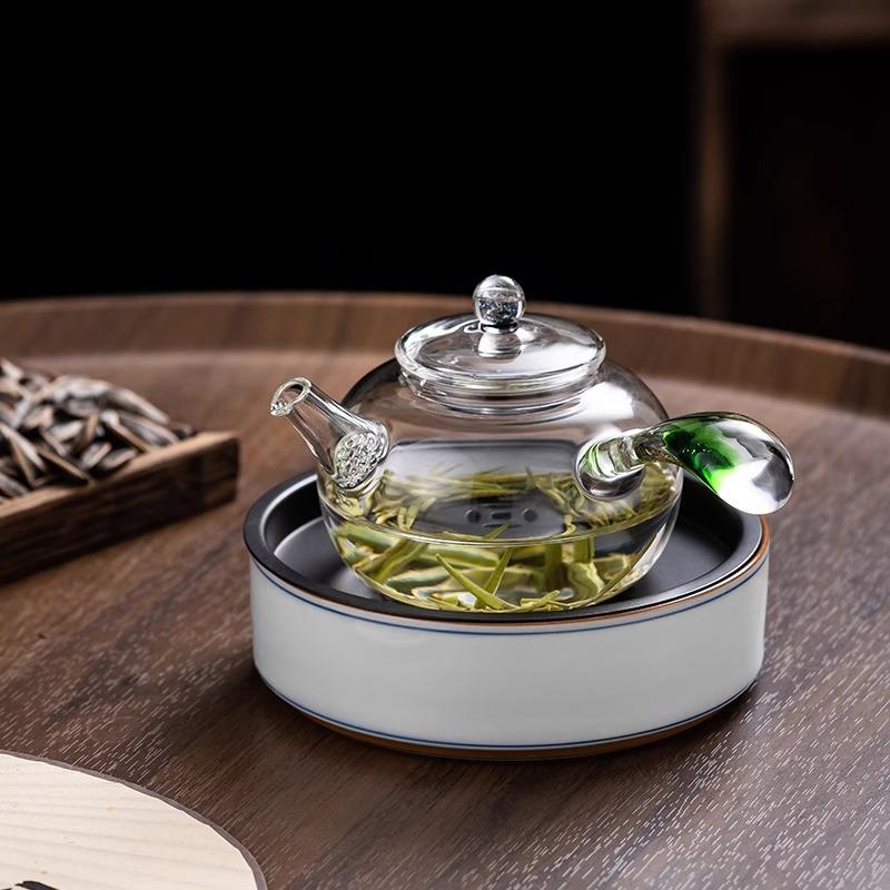 玻璃壶单壶茶加厚耐高温侧把壶茶水分离小号家用绿茶泡茶星韵侧把