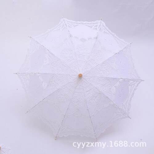 蕾装丝伞工艺边伞公花主984806舞蹈绣花太钩花阳欧式洋伞钩花吊法