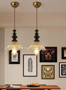 法式中古室床头吊灯复线古日卧式诧寂间风美904式主卧房垂长吊线