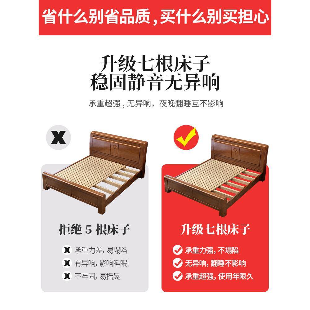 木实木床现新代简约XGN双人床1家用卧室单人床中式全实儿童米床