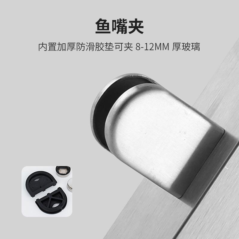 玻璃楼梯立楼扶手阳台护栏不锈钢梯柱鱼嘴夹护栏立柱PHE楼梯配件