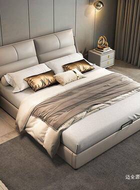 简约软双包1FVO人.51.8米储物大床次卧床意、式轻奢主卧室婚床
