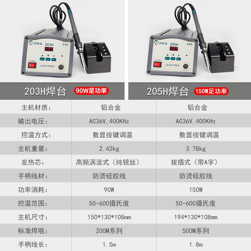 205h焊台50w高1频恒温焊接台90电烙铁203h工业级大功784率w维修