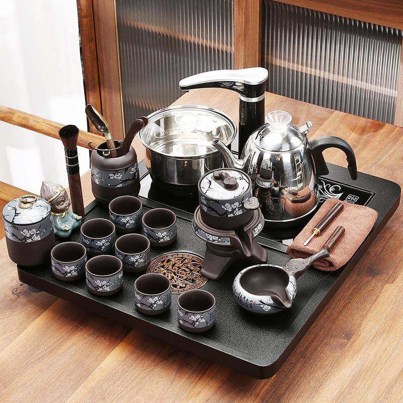 号茶盘全自动紫砂套茶具装家用厅功夫底部客上水I40cFWSE烧水壶一,餐饮具,整套茶具,淘宝优惠券,粉丝福利购,淘宝优惠卷