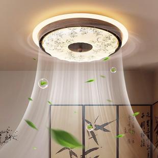 无叶风扇灯吸顶灯法式中古风卧室灯顶风吸扇静音隐形餐605扇厅吊