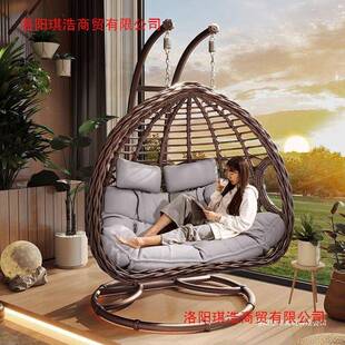 庭院民宿秋鸟巢阳台吊室双SMO内人吊篮夏日摇篮吊千床藤椅椅懒人