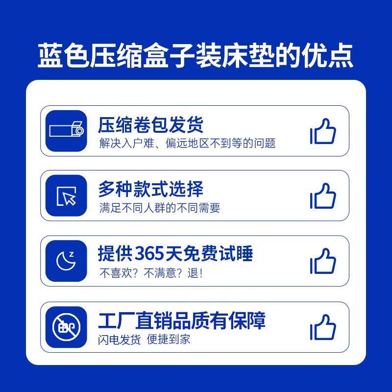 ?忆棉卷包盒1子高记箱床垫卧室家用乳胶席梦WPQ思5薄款弹簧12/CM