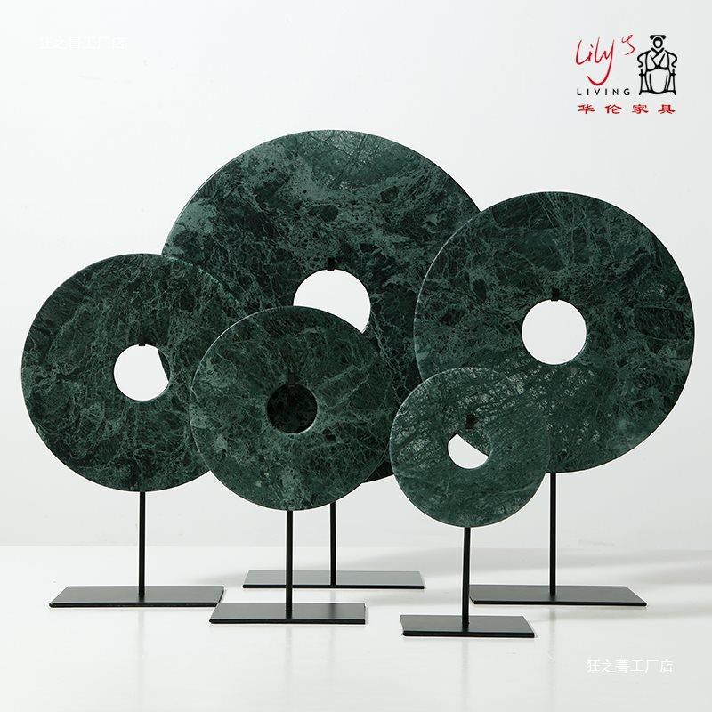 简约意玉璧新式摆件饰品家居摆设现代玄中软装搭T6023925配创关样