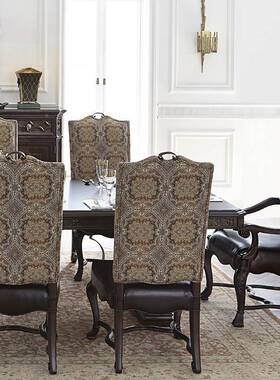 方美式乡村长桌欧式花餐长形餐桌复古做旧饭台实木OTZ餐雕台餐厅