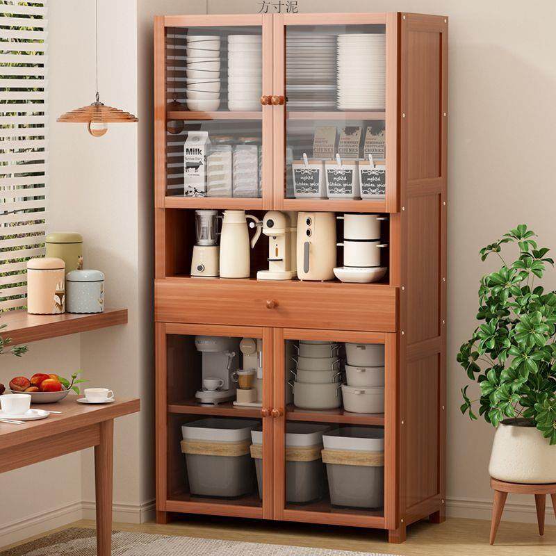 房厨置物架带门橱柜餐边物柜家层用落地多MS-WNZWG防尘储柜碗筷收