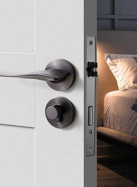 门黑色把手室内机械门锁卧室房办公室木门分58书体锁F11-B33静音