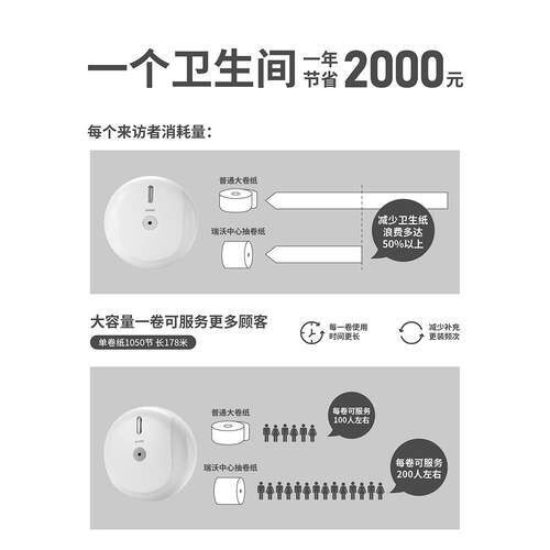 97T抽纸打孔大卷V纸盒卫生间节免约用纸厕纸盒PL-15106省中间抽纸