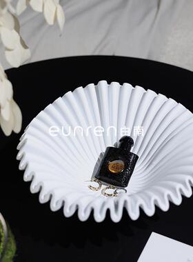 法式约中古黑色果盘树品脂SHSJ4665装饰家居艺术件简客摆厅桌面收