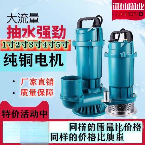全铜线用单相潜水泵2201寸清2寸3水寸4浇地鱼塘IRO抽水机农泵家用
