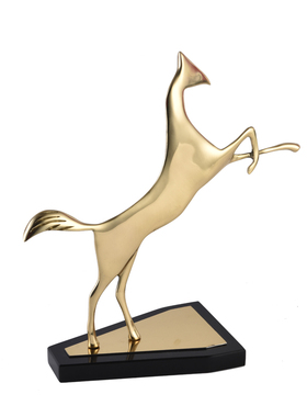 现代铜马摆件工艺品欧式金属动物马大理石装饰品客厅酒柜家居饰品