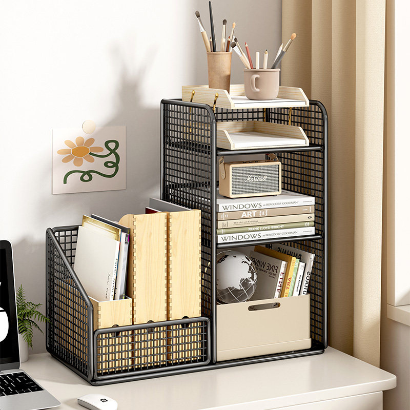 桌面书架桌上置物架简易家用办公室桌上收纳层架学生宿舍书桌小书