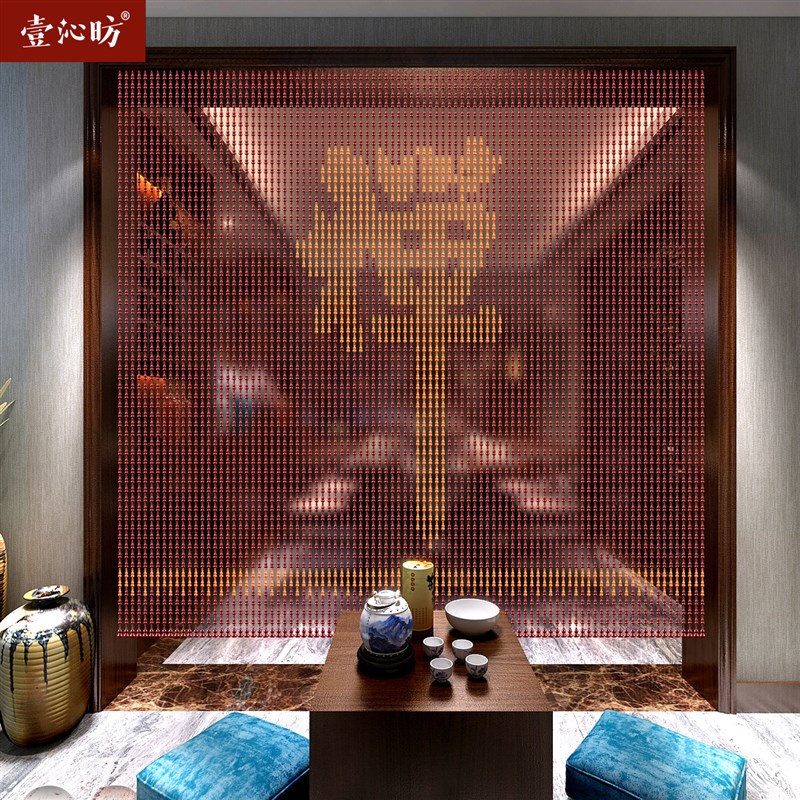 全桃木福字门帘葫芦珠帘室内门对门隔断帘客厅卧室免打孔定制装饰