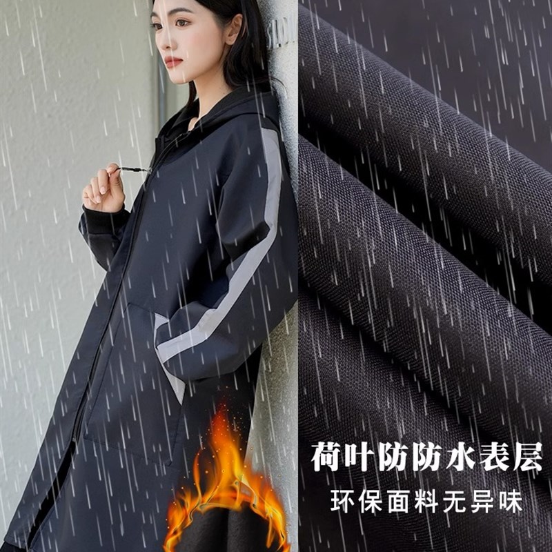 加绒长袖罩衣女工作服干活男士新款防水防油耐磨保暖加厚围裙秋冬