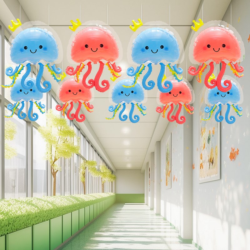 返校仪式装饰动物气球空中飘浮小学幼儿园课堂氛围课堂挂件场景布