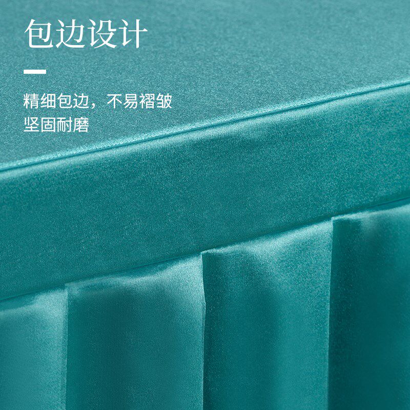 定制会议桌布长方形桌套罩酒店办公活动展会长条桌签到桌裙布台裙