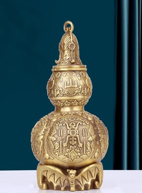 铜葫芦摆件镇宅招财开口空心玄关家居装饰品八卦客厅葫芦化解胡芦