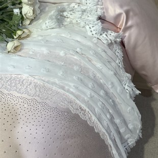 浪漫仙女床上用品毛毛球纱 2.5米法式 床纱 搭配沙发巾床尾床旗1.5