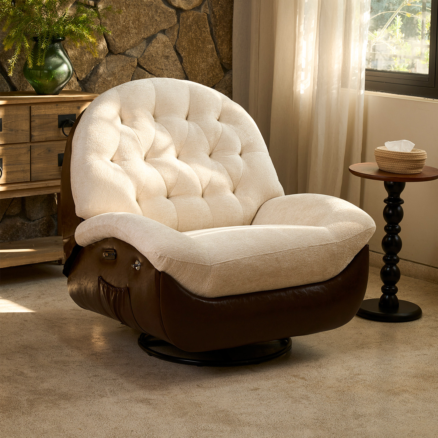 太空多功能单人沙发可躺客厅阳台休闲中古风电动懒人沙发旋转躺椅,住宅家具,布艺沙发,淘宝优惠券,粉丝福利购,淘宝优惠卷