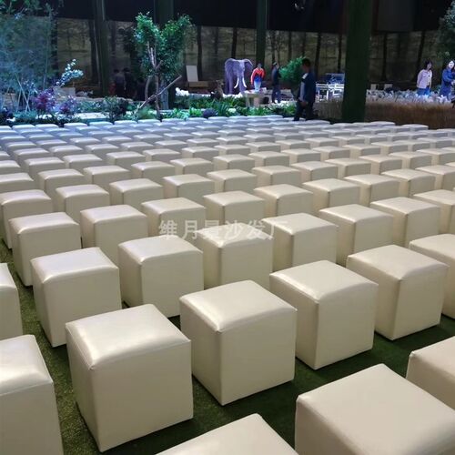 白色皮套会展沙发o凳皮凳长条凳单人沙发卡座皮套可定制