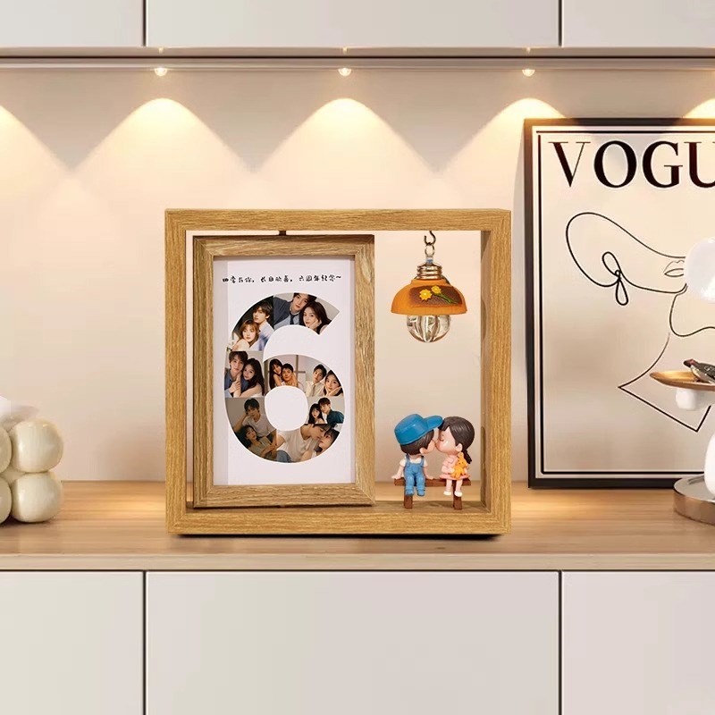 情侣恋爱一周年纪念日礼物送男女生朋友生日diy照片相框有意义的