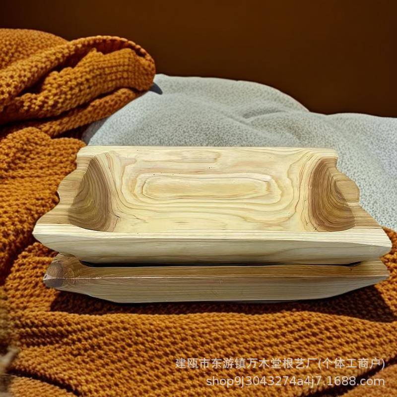 实木果盆肉木制长方超大木盆装盆厂家木形制形009方大号果盘