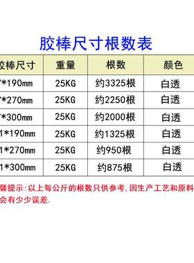 高粘热熔胶25CRBk明g整件棒7mm11mm热熔胶条透胶棒热容胶条