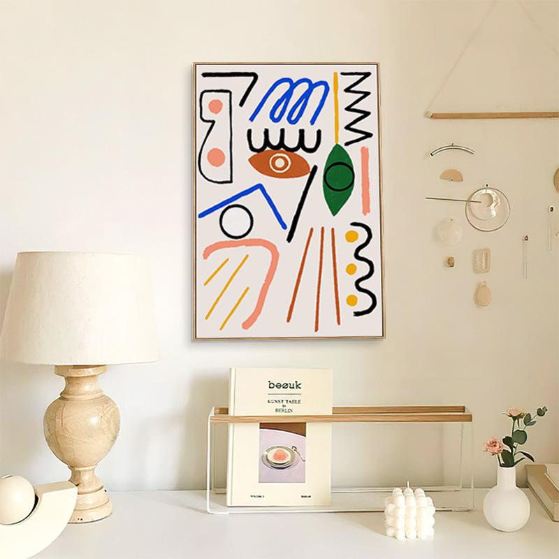 观察日记现代约客简厅景QX202112墙饰画抽背象玄关壁装画儿童房卧