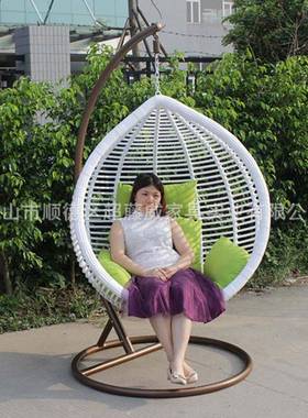 粗艺吊篮篮室内室外单37498人秋千仿藤户外休闲懒人椅酒术店藤藤
