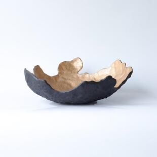 轻奢HVA抽象不几规则圆形铸铁接客厅茶办公室待室装酒店饰托盘果