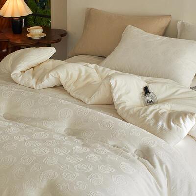 大豆豆冬被全提花55%大纤维被子玫瑰暗纹抗棉菌被子83811XC1被芯&