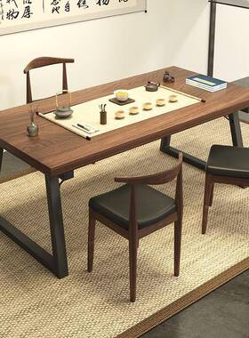 20款25新约新中式茶客桌椅厅家ZON用小户型大板茶几喝茶泡茶桌简